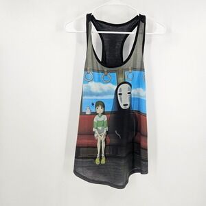 Spirited Away Studio Ghibli Train Sublimation Girls Tank Top Black Racerback M